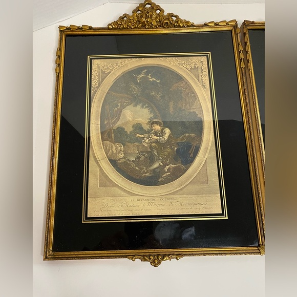 Antique Framed Prints Dedicated to Madame la Marquise de Montesquiou Vintage Art - Picture 4 of 15